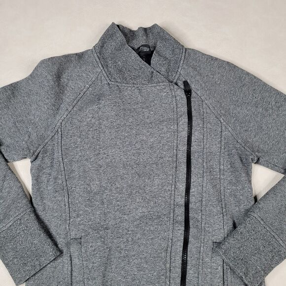 Lululemon Back to it Wrap Sweatshirt Jacket Gray Asymmetrical Zip Up Women's 2 - Picture 3 of 9